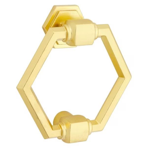 Powell 4 in. L Brushed Gold Brass Door Knocker, National Hardware, Mfr#: N336-708